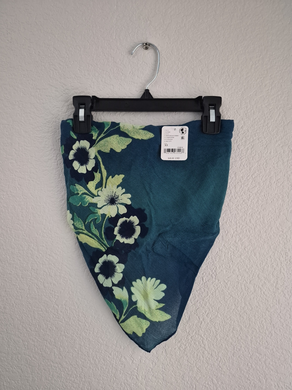 Free People Teal Floral Bandana Crop Top